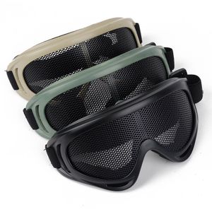 Caza Airsoft táctico protección de ojos malla metálica gafas estenopeicas