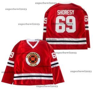 Nouveau maillot de hockey sur glace Letterkenny Irish 69 Shoresy couture broderie tenue de sport maillots de haute qualité rouge blanc 2023 nouvelle vente chaude