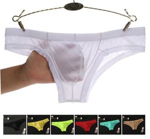 Nouvelle glace Silk UltraHin Transparent Mens Briefs Men Sous sans couture Sexy Pagy Bikini sous-vêtements érotiques jockstrap1491218
