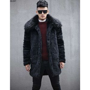 Nouveau Manteau de fourrure de lapin Imitation automne et hiver hommes col de fourrure de renard revers