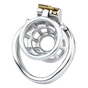 Nueva jaula de castidad masculina invertida, jaula para pene negativa, catéter de tubo uretral, bola de acero, anillos para pene de acero inoxidable, juguete sexual de Metal