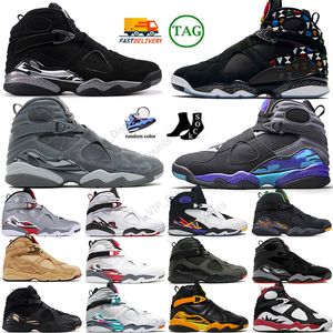 Nuevos zapatos de baloncesto J8s 8 jumpman 8s Hombres Mujeres South Beach OVO Aqua Black Cement Take Flight Chrome Bugs Bunny Playoff Taxi Runner Jodas Zapatillas deportivas Marca