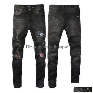 Nouveaux arrivages de jeans de luxe pour hommes, pantalons en denim de styliste, pantalons à trous, vêtements de motard, vente directe, livraison directe, Dh07M, 2022