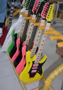 NUEVA JEM 7V Green Electric Guitar Yellow Pink Black HSH Pickups Tremolo Bridge Guitarras Electric de la pirámide Hardware Black Hardware3957045