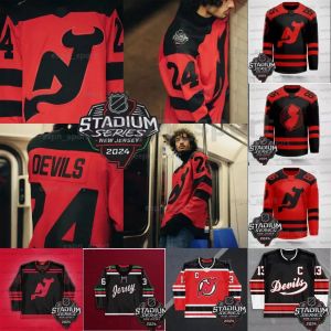 New Jersey Jack Hughes Devil 2024 Stadium Series Hockey''nhl''Jersey Nico Hischier Dougie Hamilton Luke Dawson Mercer Ondrej Palat Jesper Bratt Toffoli