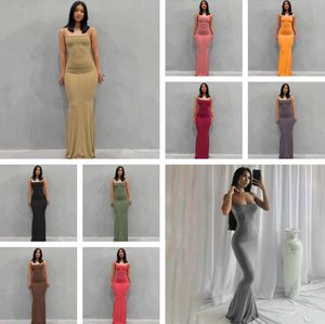 NUEVO KDS SKS European American Fashion Vestido para mujeres Slims Correa Vestidos Pink Black Sexy Slim Peach Hip Sftar Skirt Long Skirt