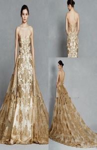 Nuevo Kelly Faetanini Color dorado Tren bordado Desmontable Vestidos de novia reales 2020 Sparkly Sweetheart Sin espalda Dos piezas Weddi7446871