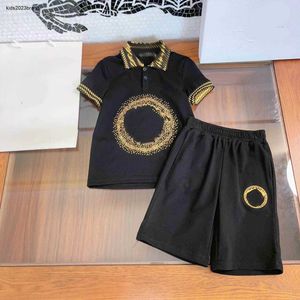 Nouveaux vêtements de marque pour enfants Survêtements pour bébés Costume d'été Taille 110-160 CM Motif tissé à paillettes dorées POLO et short 24Mar