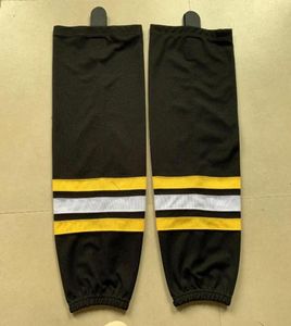 Nuevos calcetines de hockey sobre hielo azules para niños y jóvenes, calcetines de entrenamiento negros, calcetines de práctica 100 poliéster, calidad 7952697