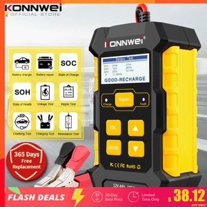 New KONNWEI KW510 Full Automatic 12V Car Battery Tester Pulse Repair 5A Battery Chargers Wet Dry AGM Gel Lead Acid Car Repair Tool