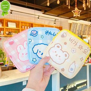 New Korean Cute Bear Large Capacity Sanitary Napkin Storage Bags Girls Cartoon Physiological Period Tampon Organiser Bag Mini Bag
