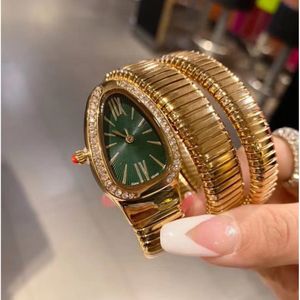 New Lady Bracelet Watch Gold Snake Wrists Top Brand Brand en acier inoxydable Bands Womens For Ladies Valentine Gift Christmas Prese 256L