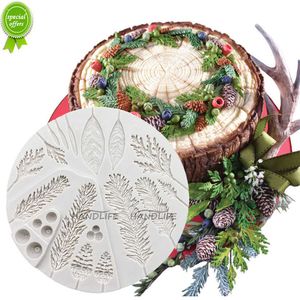 Nueva hoja de follaje árbol de Navidad cono Pineal silicona molde para figuras de azúcar herramientas de resina Cupcake utensilios para decoración de tortas con fondant