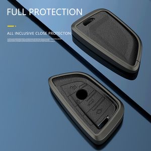 Coque de protection pour clé de voiture en alliage de cuir pour BMW X1 X3 X5 X6 X7 1 3 5 6 7 Series G20 G30 G11 F15 F16 G01 G02 F48 M3 M4 218i 320i