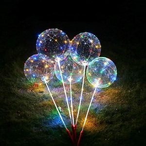 Nouveau ballon Bobo à LED Chaque ensemble comprend un ballon à LED de 18 pouces + une tige de 80 cm + une ligne à LED de 3 m et une boîte à piles à poignée LX3937