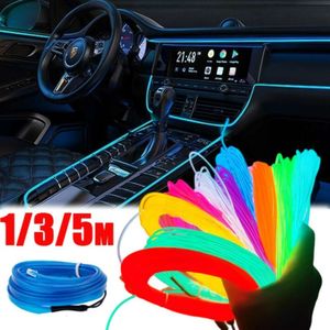 Nouveau LED EL fil néon voiture intérieur lumière ambiante bande danse fête lueur bricolage câble Flexible lumineux lampe décorative 1/3/5M