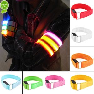 Nouveaux brassards lumineux à LED Bracelet lumineux à fibre optique clignotant Bracelet de poignet Cheer de Noël Sangles de bras lumineuses en cours d'exécution lumière LED