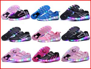 Nouvelles chaussures à rouleaux à rouleaux LED avec une / deux roues s'allume les chaussures de junior junior jazzy sneakers filles adultes 6706219