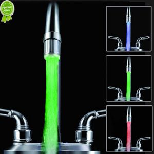 New LED Water Faucet Stream Light Kitchen Bathroom Shower Tap Faucet Nozzle Head 7 Color Change Temperature Sensor Light Faucet led