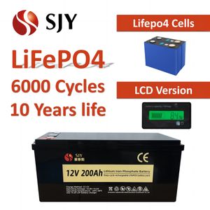Nouveau lifepo4 12V 24V 48V 100AH 200AH Lithium Battery Pack avec LCD / Charger