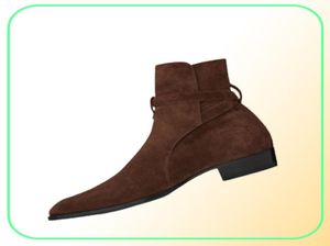 Nueva lista de botas de hebilla hecha a mano Jodhpur Boots High Top Suede Genuine Leather Personalize Denim Boots6775307