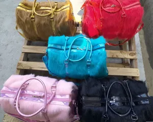 Nouveaux sacs de voyage longs en laine en peluche rose sac de voyage bagages sacs style européen américain mode