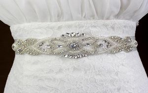 Nuevos cinturones de novia de cristal de lujo, cinturón de boda con diamantes de imitación y cuentas de perlas, barato, en Stock, champán blanco marfil 1534573