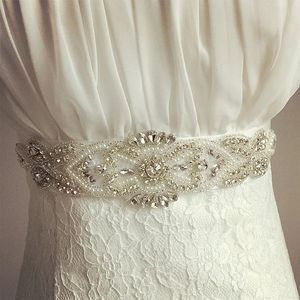 Nouveau luxe Crystal Bridal Sashes Belt Widing Righestone perle perle pas cher livraison gratuite en stock blanc ivoire rose champagne