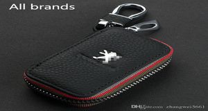 Nuevo estuche de cuero genuino de lujo para llaves de coche con llavero para Mazda/Honda////VW/Lexus/BMW/Peugeot Buick Auto Key2019210