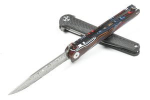 Nouveau M6670 Flipper couteau pliant VG10 lame en acier damas couleur G10 poignée roulement à billes ouverture rapide EDC couteaux de poche