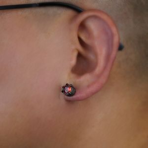 Nouveaux clips d'oreille magnétique Rose blanc rouge Cz pierre forte magnétique Magnéd Stump Femmes hommes Mentiers d'oreilles aimant zircon punk bijoux non perçant