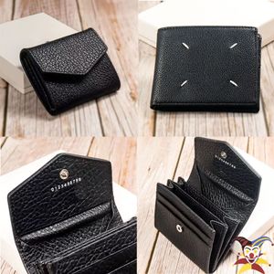 Nouveau portefeuille porte-cartes design Margiela en cuir véritable noir sac à main à quatre points quatre fentes pour cartes pochette zippée porte-monnaie porte-cartes de haute qualité 10A portefeuille