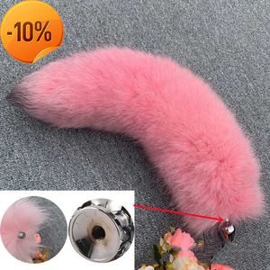 Nouveau Massage Couleur Unie Longue Imitation Cheveux De Renard Plug Anal En Métal pour Couple Flirt Jouet Sexy Faux Queue De Renard Conception Cosplay Fourniture Fesses Jouets Sexy