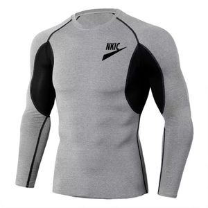 Camiseta negra deportiva para culturismo para hombre, camiseta para correr de secado rápido, camiseta de compresión de manga larga para gimnasio, ropa ajustada para gimnasio para hombre