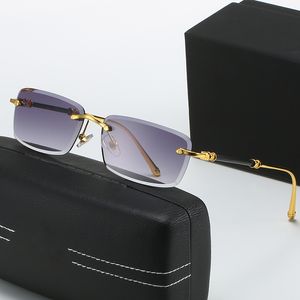 Nouveaux hommes lunettes de soleil sans monture diamant coupe bord Mode ins net rouge même lunettes de soleil peut être assorti avec la myopie optique en gros designer optique monture de lunettes Z35 Z28