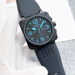 Nuevos relojes de pulsera para hombre, reloj mecánico automático con campana para hombre, relojes de pulsera de cuero marrón y negro de goma ross, relojes para hombre de regalo