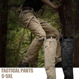 Nuevos pantalones Cargo impermeables para hombre, pantalones militares elásticos con múltiples bolsillos para hombre, pantalones para correr al aire libre, pantalones tácticos de talla grande para hombre H1223
