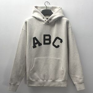 Nuevas sudaderas con capucha para hombre y mujer Carta de moda ABC Gris / Negro Sudadera con capucha Otoño Invierno Cuello redondo Manga larga Sudadera con capucha Ropa Sudaderas Puentes