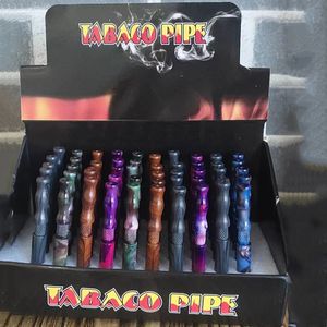 New Metal Spring Smoking Pipe 80 * 9mm Couleur One Hitter Bats Tabac Tube Snuff Snorter sniffer Tabacco Pipes À Main 100 Pcs / lot Accessoires Fumeurs En Gros