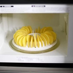 Nouveau four à micro-ondes dégraissant les croustilles de pommes de terre maker pomme fruit pomme de terre croustillante snack snack fabric