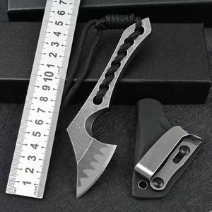 Nuevo Mini cuchillo de hacha Z-Wear Steel Black Stone Wash 60-61HRC Caza al aire libre Autodefensa Supervivencia Navajas de bolsillo Herramienta EDC con Kydex UT85 UT88 4300 3400 4600 9000
