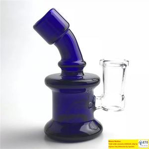 Nuevo mini bong de vidrio con azul verde amarillo transparente 10 mm de 14 mm tuberías de agua hembra beaker bongs