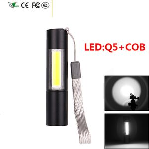 Nouvelle mini lampe de poche LED USB rechargeable super lumineuse 3 modes torche COB étanche zoom pour camping cyclisme éclairage de nuit portable