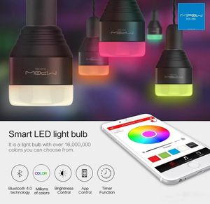 Nuevo MIPOW Bluetooth bombillas LED inteligentes aplicación Smartphone grupo controlado regulable Color cambiante luces decorativas para fiesta