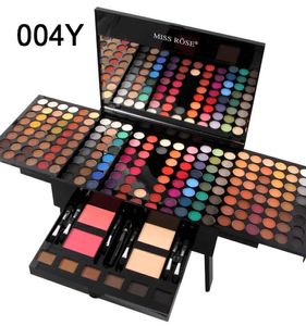 Nouveau Miss Rose maquillage professionnel 180 couleurs mat miroitant Palette poudre Blush sourcil contour Kit de beauté boîte WSH996004686