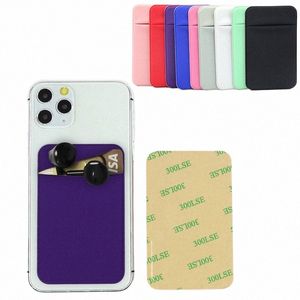 Nouveau portefeuille de cartes de crédit mobile PHE POCKER Stick-on Adhesive Elassive Tool Cover pour iPhe Samsung Xiaomi Pouch Z6UG #