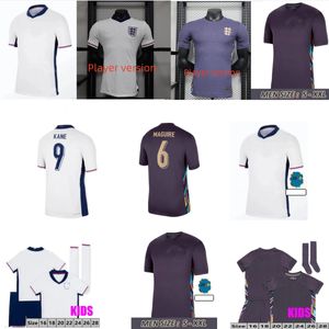 Nouveau modèle 1: 1 24 25 Shirt de football anglais Saka Bellingham Rashford Kane 2024 Euro Cup 2025 Soccer Jersey Teame White Away Purple Men Kit Player Version + Fan + KDIS