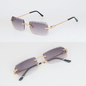 Nouveau modèle vente femmes homme designer lunettes de soleil pour femmes sans monture hommes lunettes extérieur miroir été extérieur voyage lunettes luxe lunettes de soleil taille 58MM