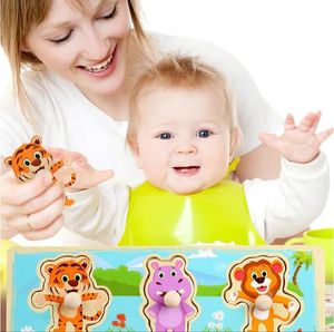 Jouets Montessori, Puzzle en bois, véhicule de dessin animé, Puzzle numérique avec animaux, jeu de société, jouet éducatif pour enfants, nouvelle collection