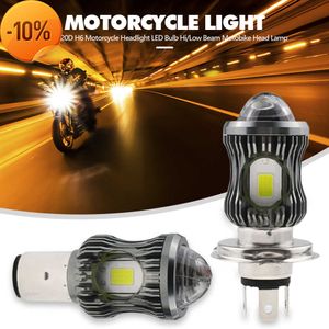 Nuevo faro de motocicleta LED BA20D H6 H4 bombillas Hi Lo beam Moto LED faro de motocicleta lámpara de doble Color blanco 12V 3500M